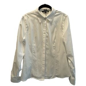 Ellen Tracy White Button Down Shirt